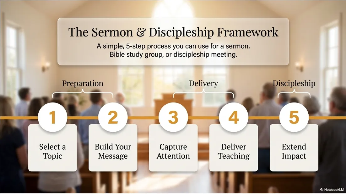 The Watch → Learn → Live model — short videos, deeper teaching articles, and practical life application.